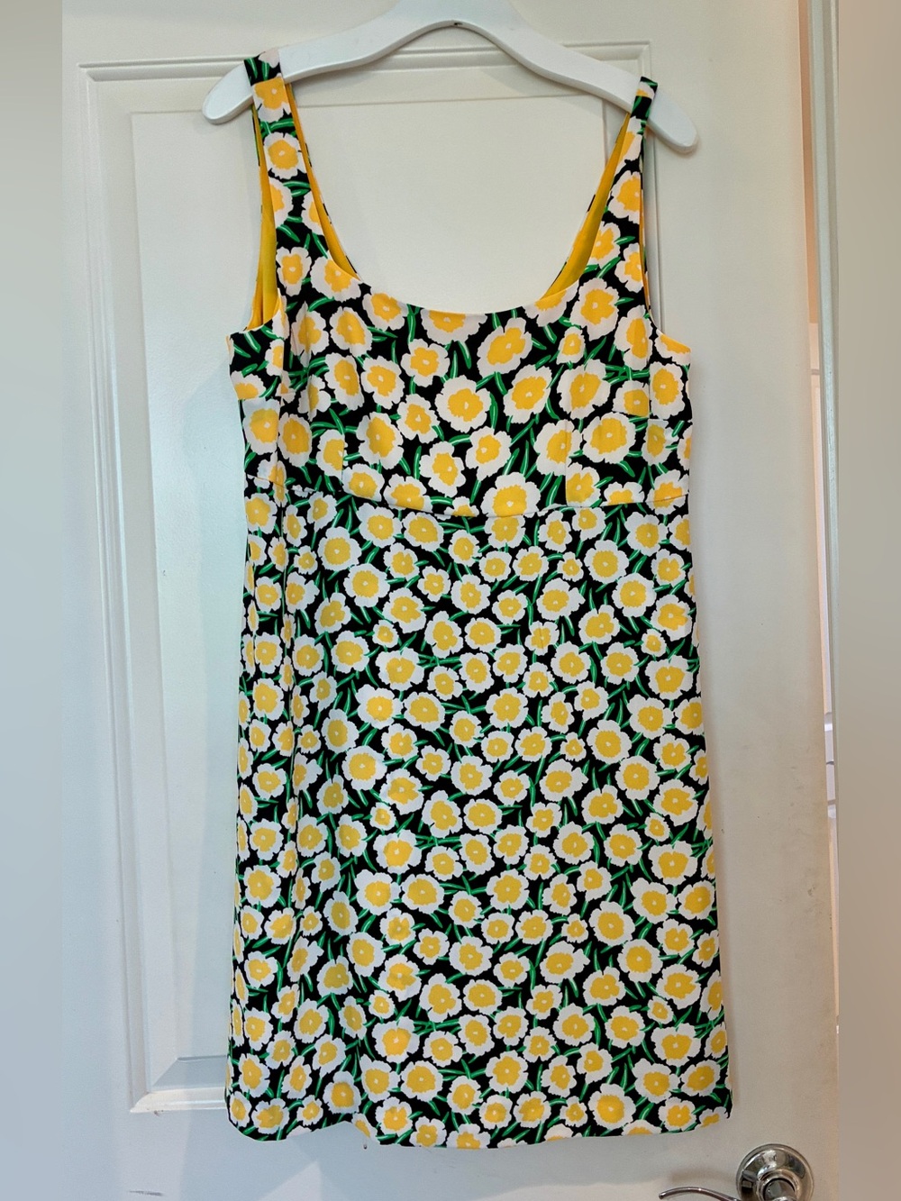 Diane Von Furstenberg Yellow, White & Green Floral Dress